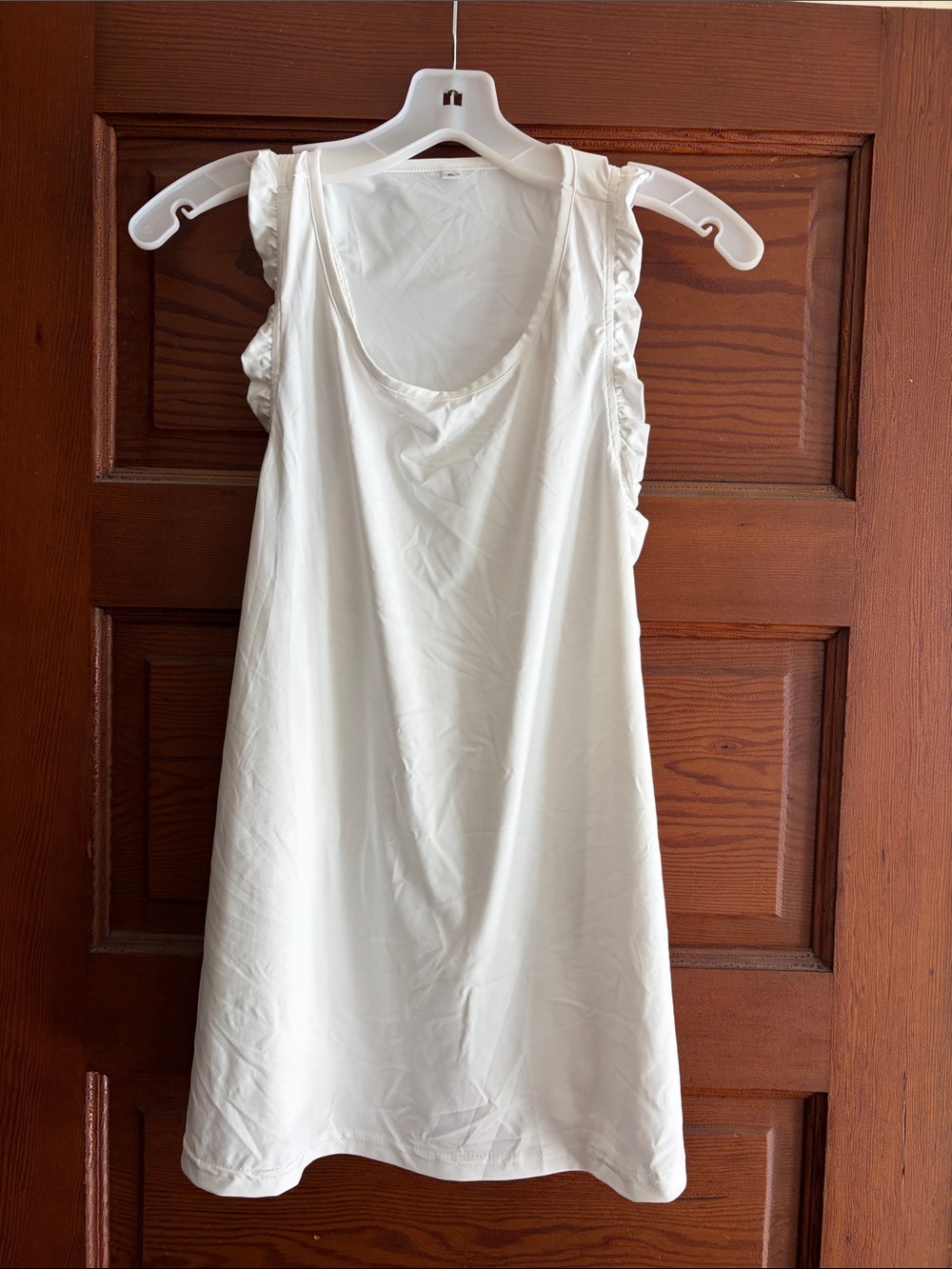 Amazon Women's White Ruffle Sleeve Tank Dress